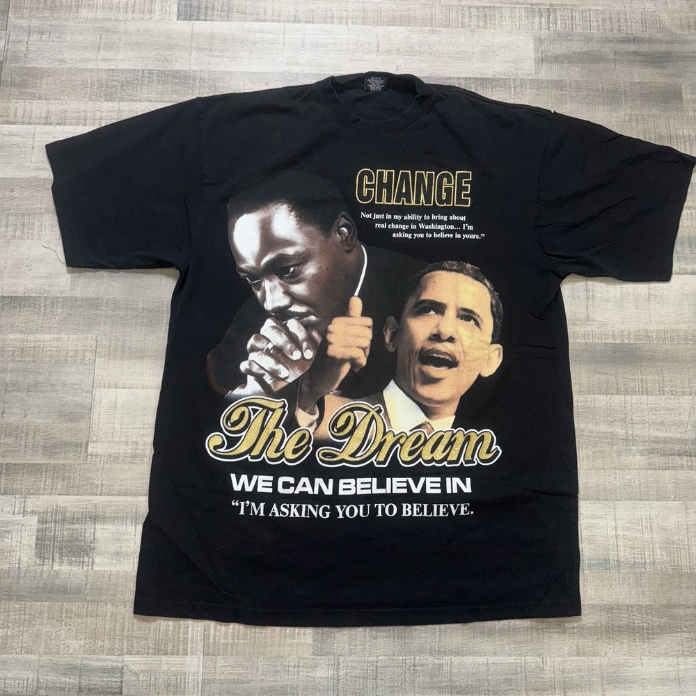 Vintage Martin Luther King JR Barack Obama Change T-Shirt Size 2XL Bootleg